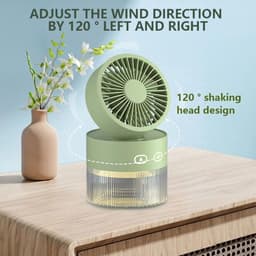 Solvix tafel ventilator geluidloos - Mini Mist Ventilator - USB - 3 Windmodi - Sprayfunctie - Voor Thuis en Kantoor — thumbnail 5