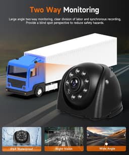 Thijox - Vrachtwagenspiegel Dashcam met 2 Achteruitrijcamera's, 10,36 Inch Verticaal Scherm, IP67, BSD-systemen, DVR, Loopopname voor Vrachtwagen en B — thumbnail 3
