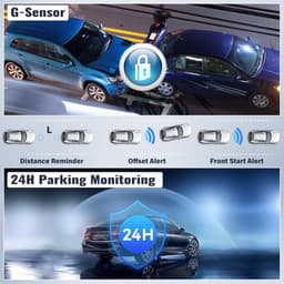 SnelShoppen - Zomolither 1080P Wifi Dashcam voor Auto met App, 3 Inch Voor Camera, 24 Uur Parkeerbewaking, Nachtzicht, G-Sensor, Loopopname, Inklapbaa — thumbnail 5