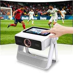 SnelShoppen - Smart Beamer 4K Ondersteund, Full HD 1080P Projector met Touchscreen, Dual Display Thuisbioscoop Beamer, 1200 ANSI, Autofocus, WiFi 6 Bl — thumbnail 1