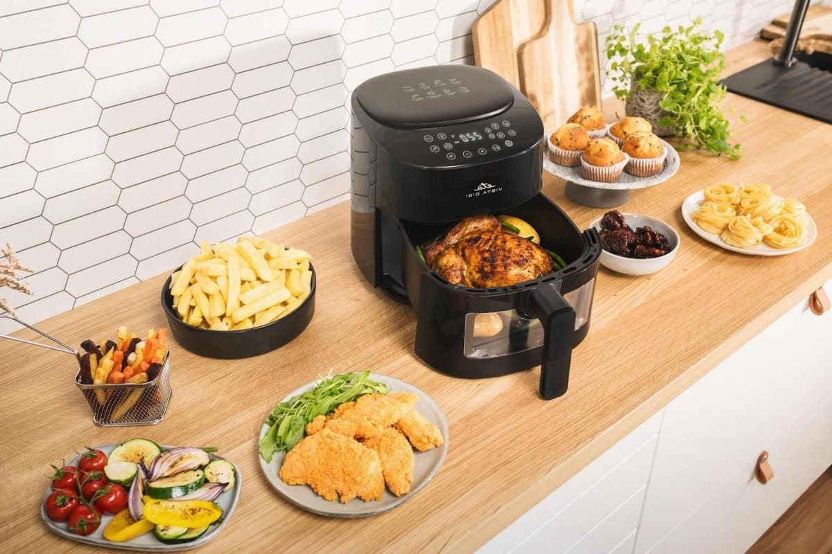 Heteluchtfriteuse - Airfryer - Gezond Frituren - Met Kijkvenster - 43 Liter - Zwart — afbeelding 1