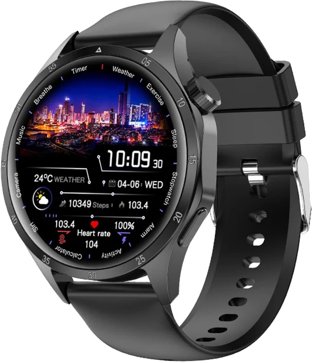 WizBay Premium Select® Smartwatch 1.52 Inch – Business Black – HD IPS Display – Bluetooth Bellen – FitCloud Pro – Sport & Gezondheid — afbeelding 1
