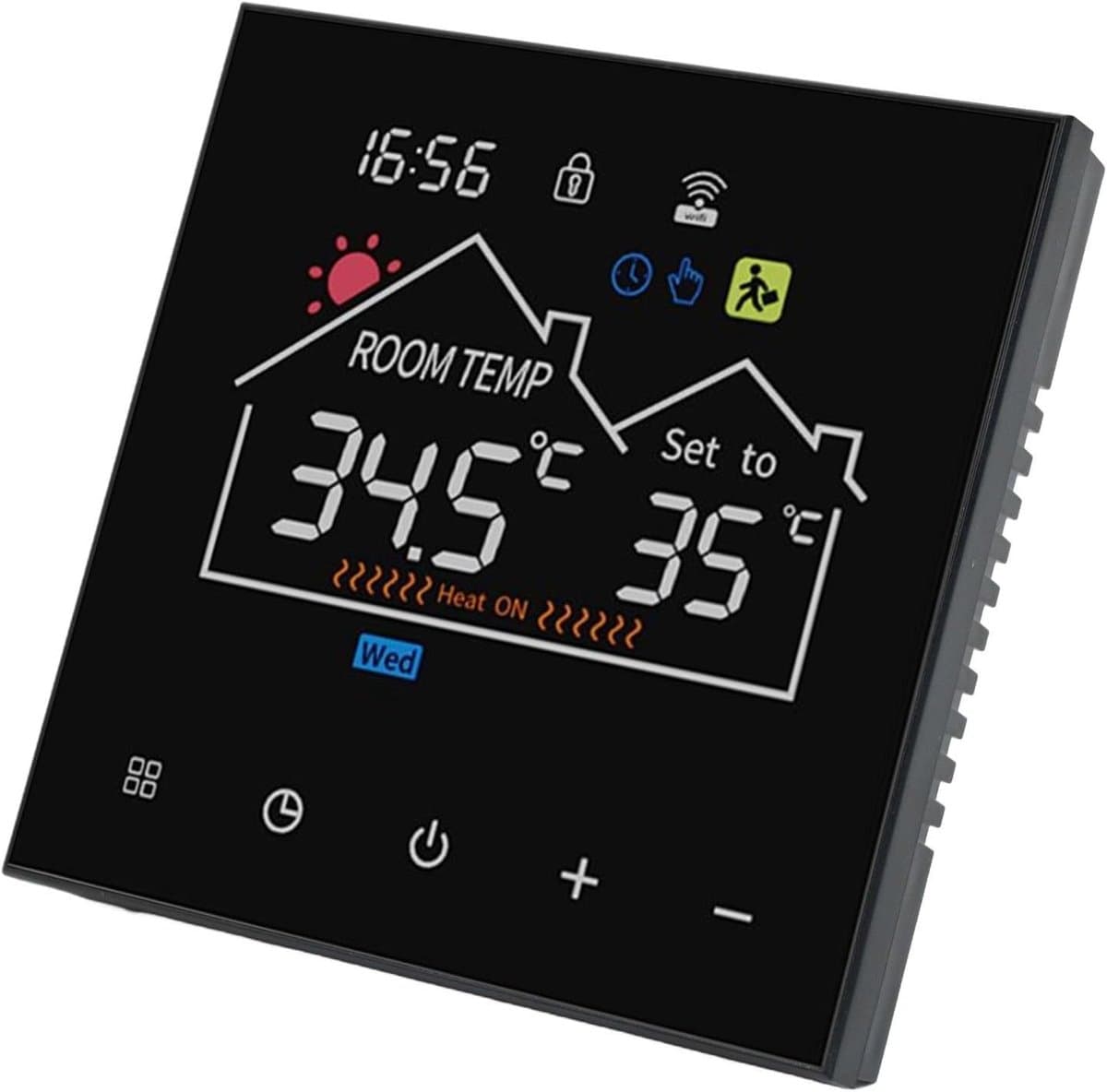 Slimme Thermostaat - Verwarming Thermostaat - Energie Besparen - Afstandsbediening via Smartphone - 10 x 10 x 6 cm - Zwart — afbeelding 1
