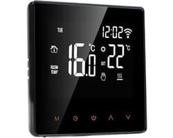 Slimme Thermostaat - Programmeerthermostaat Vloerverwarming - Comfort Vergroten - Spraakbesturing Compatibel - 10 x 10 x 6 cm - Zwart