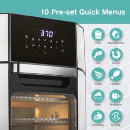 Airfryer Oven - Heteluchtfriteuse Rotisserie - Gezond Frituren - 10 Digitale Menu's - 12.6 Liter - Zwart — thumbnail 5