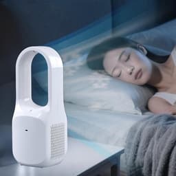 Bladloze Ventilator - Luchtcirculator Bureau - Persoonlijk Comfort - Warm en Koud - 38x13x38 cm - Enkel Attribuut — thumbnail 2