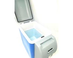 SnelShoppen - Portable Mini Koelkast voor Auto en Caravan, 7.5 L, Warm en Koud Functie, 12 V Kabel, Grijs en Blauw, Ideaal voor Camping en Uitjes