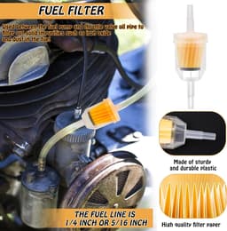 SnelShoppen - Universele Brandstoffilter 6 mm / 8 mm - Vloeistoffilter voor Motorfiets, Scooter, Generator, Grasmaaier en Auto - Set van 6 — thumbnail 2