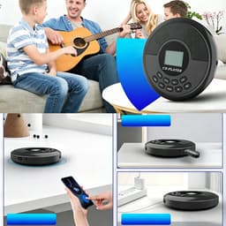 Bluetooth-cd-speler – Draagbare mp3-speler – Hoge geluidskwaliteit – Bluetooth-functionaliteit – Inclusief oordopjes, USB-kabel en draagtas – Lichtgewicht en draagbaar – Grijs — thumbnail 5