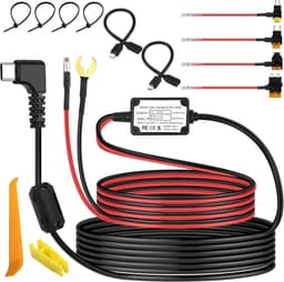 SnelShoppen - Dash Cam Hardwire Kit USB Type-C Adapter Micro/Mini USB Voeding Kabel 12V-24V naar 5V met 4 Fuse Tap Kabel en Tool voor GPS Navigatie Ra — thumbnail 1