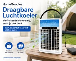 HomeGoodies - Airco - Aircooler - Mini airconditioner - Draagbaar - 7 Kleuren Nachtlamp - Voor Slaapkamer, Kantoor & Camper — thumbnail 3