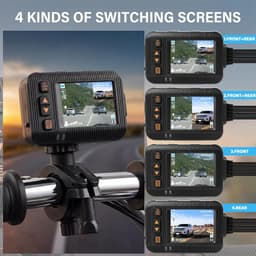 SnelShoppen - Dual Dashcam voor en achter, IP67 Waterdichte HD Camera, 2 inch met G-sensor, Groothoek en Lusopname voor Motorsport, Motorfietsen, UTV, — thumbnail 4