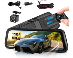 Thijox - 1080p Spiegel Dashcam Auto met Achteruitrijcamera 9,66 inch HD Touchscreen, Loop-opname, Nachtzicht, Bewegingsdetectie, Achteruitrijassistent