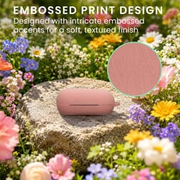 kwmobile case voor draadloze oordopjes geschikt voor Sony WF-C700N hoes - Siliconen beschermhoes - Gestanst patroon design in donkerroze — thumbnail 4