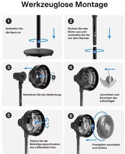 Convectieturbine circulatie vloerventilator voor het hele huis, 4,88 m/s, afstandsbediening, timer, meerdere standen, hoog/laag modus. — thumbnail 3