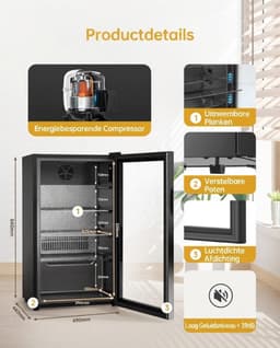 SP® Minibar - 86L Capaciteit - Mini Koelkast - Draagbare Koelkast - Zwart - 48cm x 44cm x 84cm — thumbnail 2