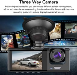 Dash Cam Voor Achter, 170° Groothoek 1080p Full HD Dash Camera, Nachtzicht, WDR, Accident Lock, Loop Recording, Parkeermonitor — thumbnail 3