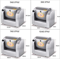 Elektrische Deegmixer - Keukenmixer Kneedmachine - Bakken Thuis - Grote Capaciteit - 5 kg - Zilver — thumbnail 4