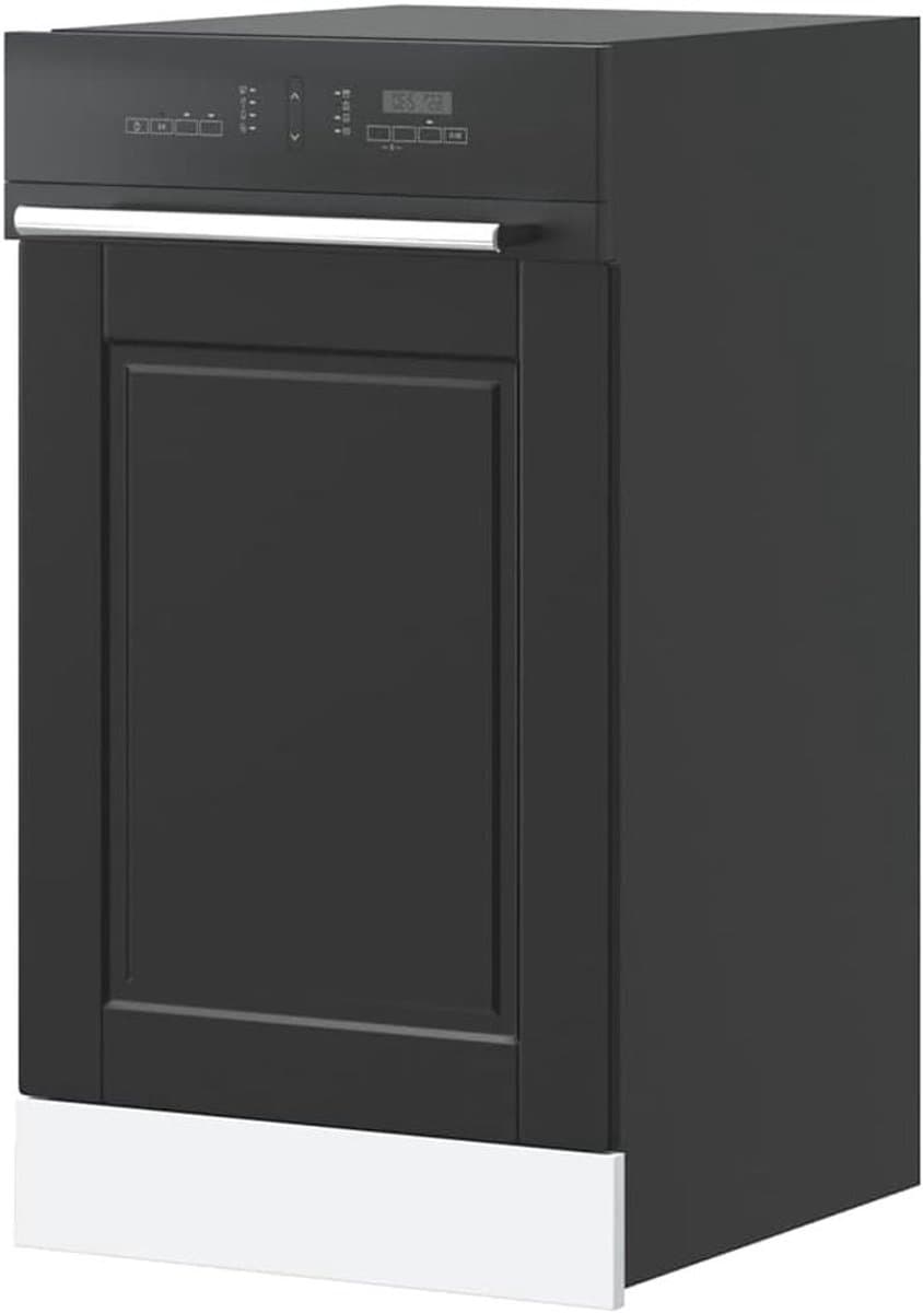 Vaatwasserpaneel - Inbouwfront Keukenkast - Keuken Beschermen - Vochtbestendig Hout - 45 x 15 x 67 cm - Zwart — afbeelding 1