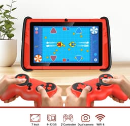 SnelShoppen - 7-inch Kindertablet voor Kinderen, Wifi-Tablet met 8GB RAM, Uitbreidbaar tot 512GB, Peuter Tablet-PC met Ouderlijk Toezicht en Sportwage — thumbnail 3