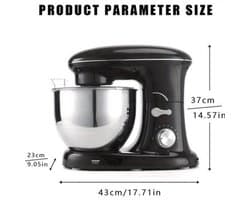 Keukenmixer – Mengmachine – Bakmixer – Deegkneder – Standmixer – 1400W Krachtige Motor – 4,5 Liter RVS Mengkom – Zwart