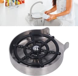 Glazenspoeler Keuken - Bekerwasser Spoelbak - Snel Glazen Wassen - Hoge Druk Nozzle - 80 cm slang - Zilver — thumbnail 5