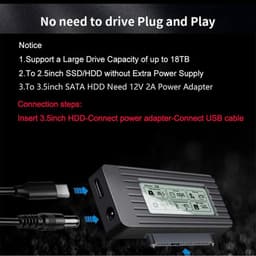 Externe Harde Schijf Adapter - Hard Drive Dock USB - Data Back-up - Snelle Data Overdracht - Tot 16 TB — thumbnail 5
