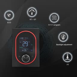 Slimme Thermostaat - Verwarmingsthermostaat Programma - Energie Besparen - APP Bediening - 130 x 88 mm - Zwart — thumbnail 3