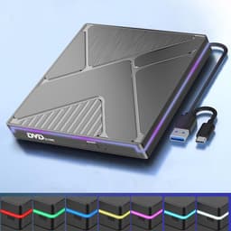 Externe Disc Drive - Optisch Station - Gegevens Back-up - Kleur Verlichting - USB 3.0 Type C - Zwart — thumbnail 4