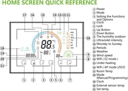 Slimme Thermostaat - Verwarmingsthermostaat App - Comfortabel Huis - Programmeerbaar LCD Touchscreen - 41-95F - Zwart — thumbnail 3