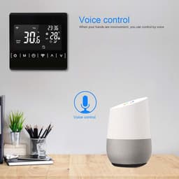 Slimme Thermostaat - Temperatuurregelaar - Vloerverwarming Regelen - App & Spraakbesturing - 85x85 mm - Zwart — thumbnail 4