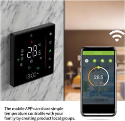 Slimme Thermostaat - Temperatuurregelaar Wifi - Verwarming Regelen - Randloos Ontwerp - Ultradun Ingebouwd - Wit — thumbnail 5