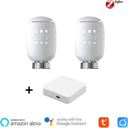 AQIOS Slimme Radiatorknoppen starterskit (2 radiatorknoppen + 1 gateway) — thumbnail 1