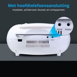 MEDION E66476 Stereo Sound Systeem (Boombox, CD-speler, MP3, cassette, draagbare cassettespeler voor kinderen, FM-radio, AUX, hoofdtelefoon, netstroom & batterij), wit — thumbnail 5