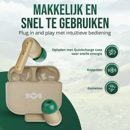 House of Marley Little Bird Draadloze Oordopjes - Bluetooth Oortjes Draadloos - 24 uur Batterijduur - Eco Friendly Design - Quickcharge - Touchbediening - Cream — thumbnail 2