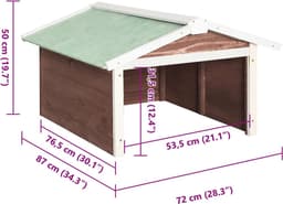 vidaXL - Overkapping - voor - grasmaaier - 72x87x50 - cm - vurenhout - mokka - en - wit — thumbnail 3