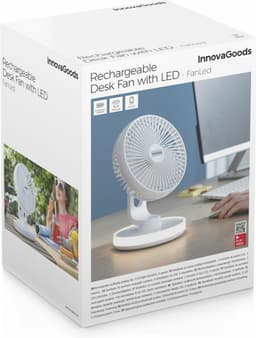Oplaadbare bureauventilator met ledverlichting FanLed InnovaGoods Ø6,6'' 4000 mAh — thumbnail 4