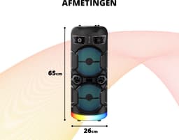 Bluetooth speaker - Party Speaker - Draadloze muziek Box - Speakers - Discolichten - 1200 watt - LED verlichting - Bluetooth - Karaoke - FM radio — thumbnail 2