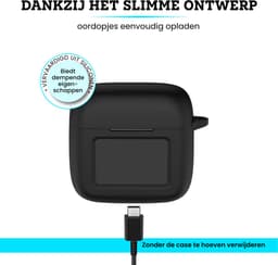 Somstyle Hoesje met Clip Geschikt voor JBL Tour Pro 3 - Siliconen Case Cover voor Draadloze Oordopjes - Zwart — thumbnail 2