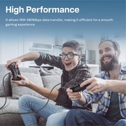 USB-C Kabel voor Xbox 2m USB-A naar Type-C [2 Stuks] van MMOBIEL – Snellader USB Kabel voor Xbox Controllers 18W 480Mbps – Nylon Gevlochten Controller Opladerkabel – Gaming Accessoires – Wit/Zwart — thumbnail 2
