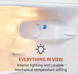 Merax Retro Mini Koelkast - Koel-vriescombinatie – 92L inhoud - 28L Vriezer en 64 Liter Koeling - LED-verlichting - Energieklasse D - Rood — thumbnail 5