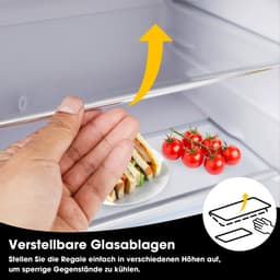 Merax Retro Mini Koelkast – Tafelmodel Koel-vriescombinatie 91 cm – 72L Inhoud 21L Vriesvak en 51L Koelvak – Energieklasse E – Geel — thumbnail 5