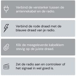 Universele Antenne Radio Signaalversterker DAB+/FM/AM - 85-240MHz - 25dB - 34cm - ANT-208-Plus - Zwart — thumbnail 4