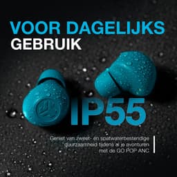JLab Go Pop ANC Draadloze Oordopjes - Noise Cancelling Oortjes Draadloos - 24 uur Batterijduur - Bluetooth Multipoint - Met Microfoon - Geschikt voor Android en Apple - Teal — thumbnail 5