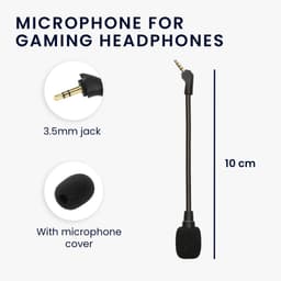 kwmobile microfoon voor gaming headset - geschikt voor ASUS ROG Theta 7.1 - 10 cm - In zwart — thumbnail 2