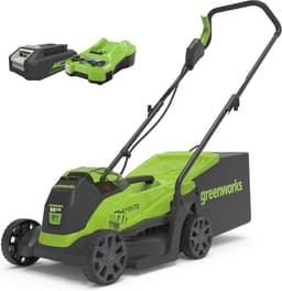 Draadloze Accu Grasmaaier voor Kleine Gazons tot 140 m² | 33 cm Maaibreedte met 30L Zak | 24V Batterij en Oplader — thumbnail 1