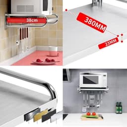 Magnetron Opbergrek - Keukenplank - Keuken Organiseren - Roestvrij Staal - 53 cm - Zilver — thumbnail 2