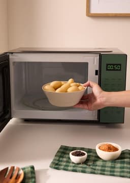 Magnetron met grill - Ovenfunctie - Snel koken - 8 automatische programma’s - 23 liter - Groen — thumbnail 2