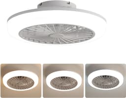 Plafondventilator Met Verlichting – 45,7 cm – Dimbare Ledlamp – Abs – Wit – Met Afstandsbediening En Timer — thumbnail 5