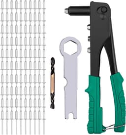 Versatile rivet gun with one hand - Coated with rubber,Comes with Drill,Rivets and Key for Optimal Comfort and - ShopVlot — thumbnail 1